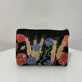 Косметичка маки, колоски, волошки